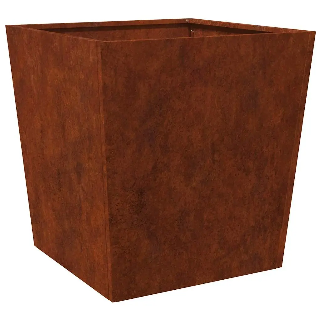 Garden Planters 2 pcs 50x50x50 cm Weathering Steel Brown Outdoor Raised Planter