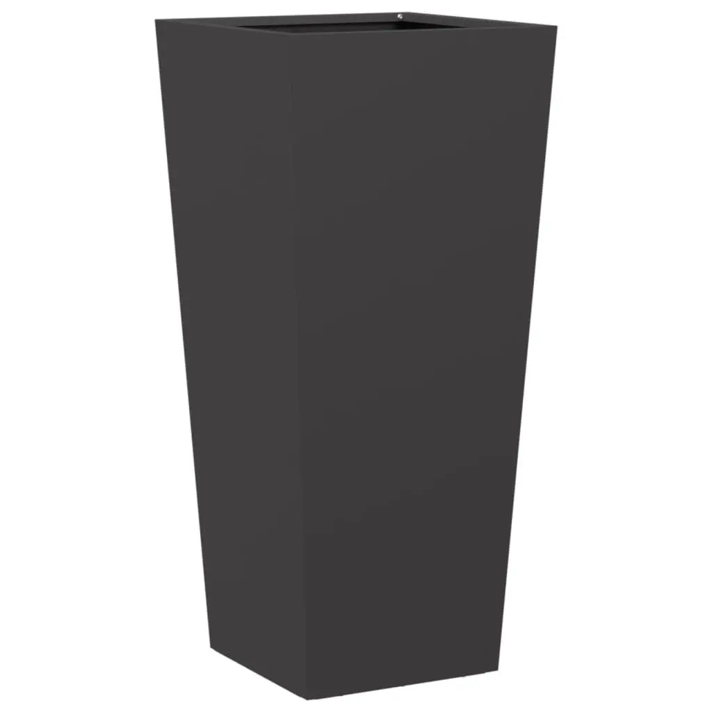 Garden Planters 2 pcs Black 35x35x75 cm Steel Outdoor Flower Pot Deck Patio