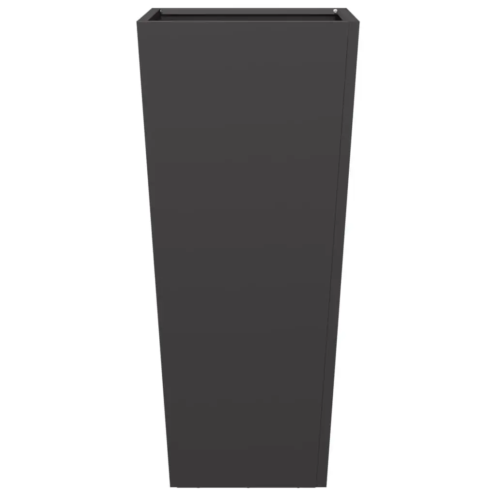 Garden Planters 2 pcs Black 35x35x75 cm Steel Outdoor Flower Pot Deck Patio