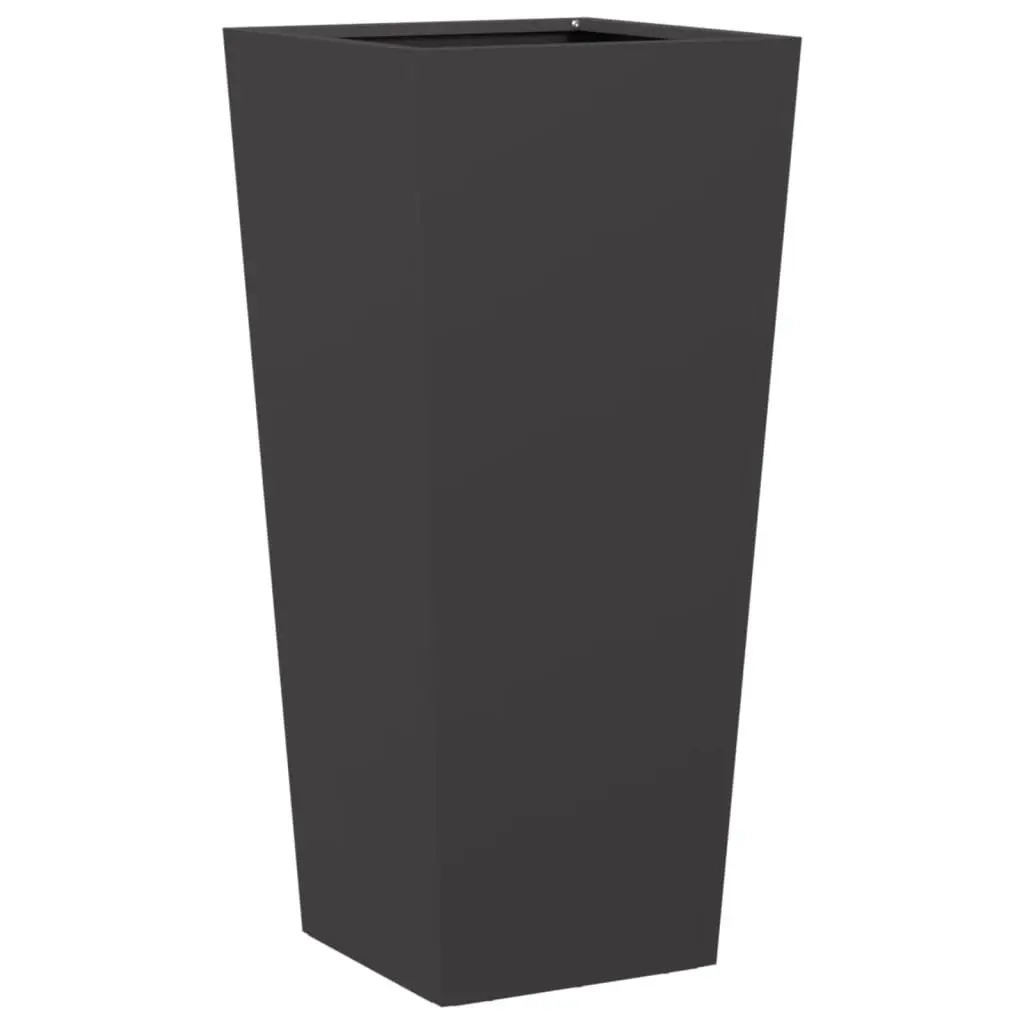 Garden Planters 2 pcs Black 35x35x75 cm Steel Outdoor Flower Pot Deck Patio