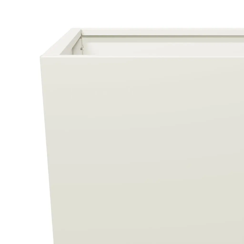 Garden Planters 2 pcs White 35x35x75 cm Steel Outdoor Pots Flowers Plants Decor