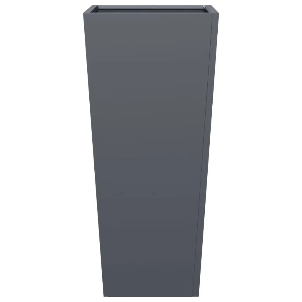 Garden Planters Steel 35x35x75 cm Anthracite 2 Piece Outdoor Pots Flowers Plants