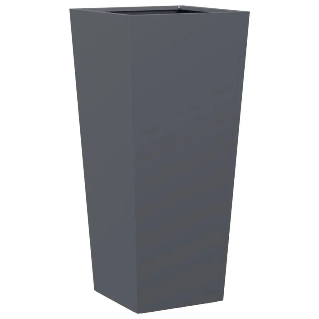 Garden Planters Steel 35x35x75 cm Anthracite 2 Piece Outdoor Pots Flowers Plants