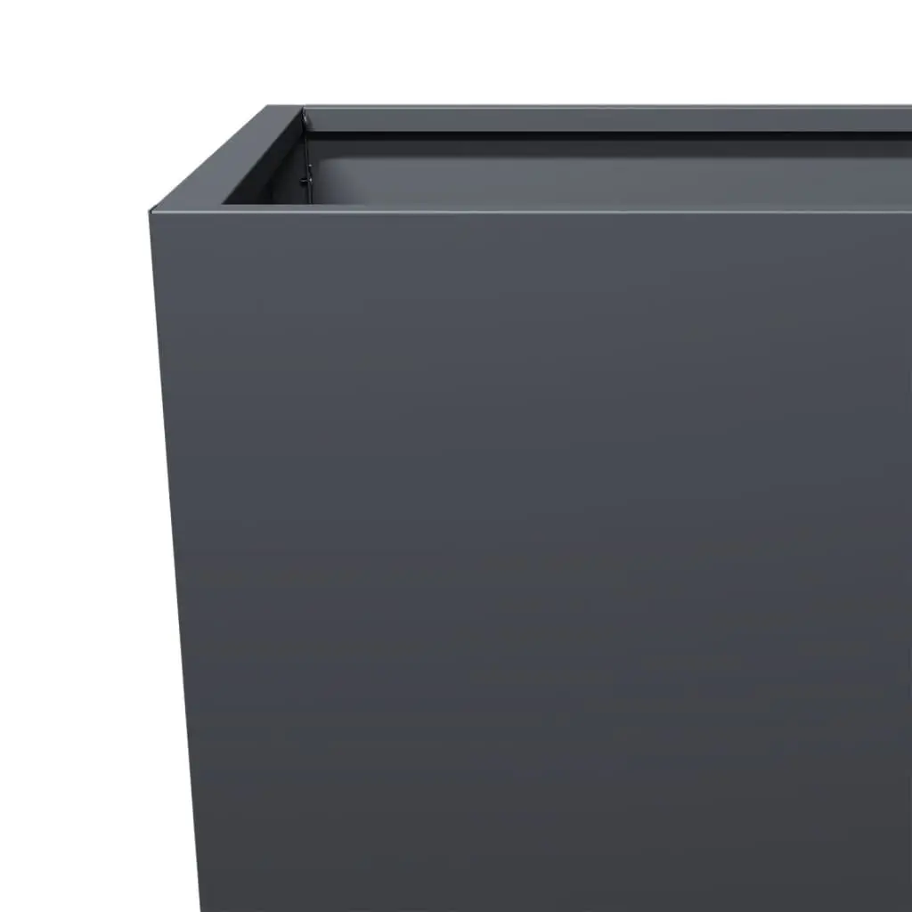 Garden Planters Steel 35x35x75 cm Anthracite 2 Piece Outdoor Pots Flowers Plants