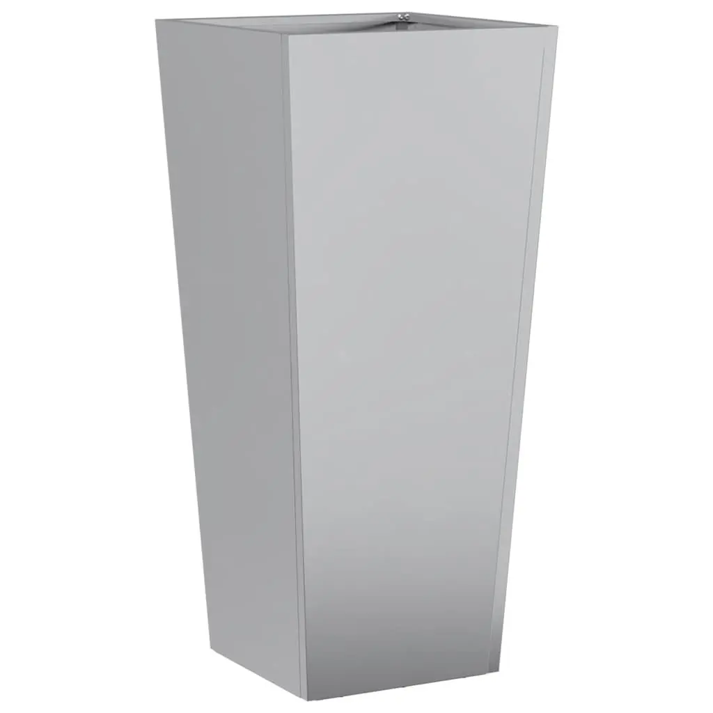 Garden Planters 2 pcs 35x35x75 cm Silver Galvanised Steel Outdoor Pots