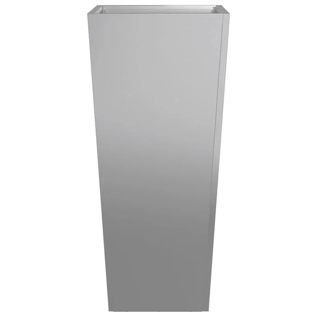 Garden Planters 2 pcs 35x35x75 cm Silver Galvanised Steel Outdoor Pots