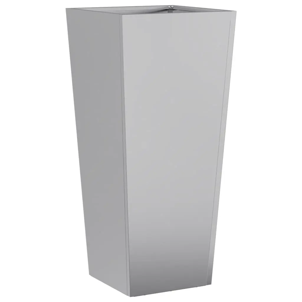 Garden Planters 2 pcs 35x35x75 cm Silver Galvanised Steel Outdoor Pots
