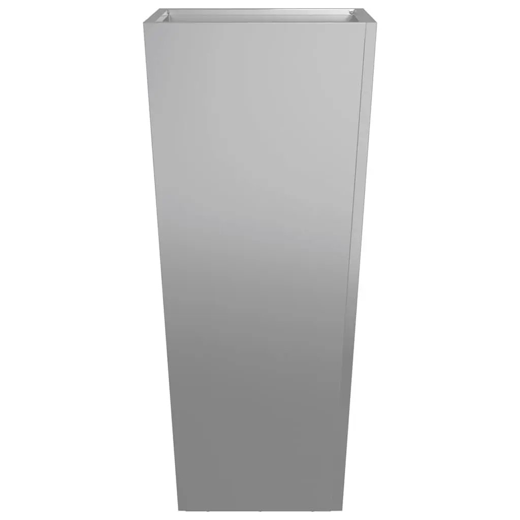 Garden Planters 2 pcs 35x35x75 cm Silver Galvanised Steel Outdoor Pots
