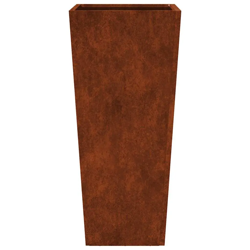 Garden Planters Weathering Steel 35 x 35 x 75 cm Silver Natural Metal 2 Piece
