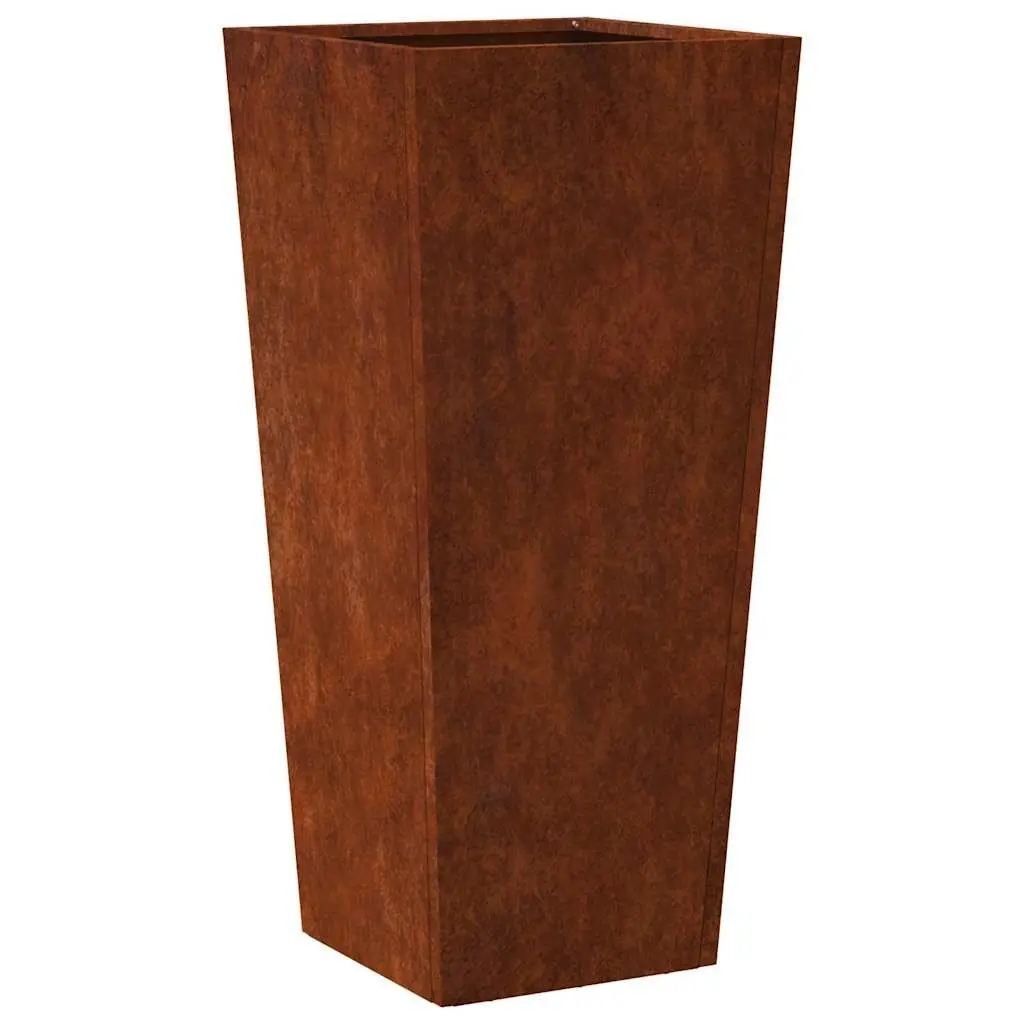 Garden Planters Weathering Steel 35 x 35 x 75 cm Silver Natural Metal 2 Piece