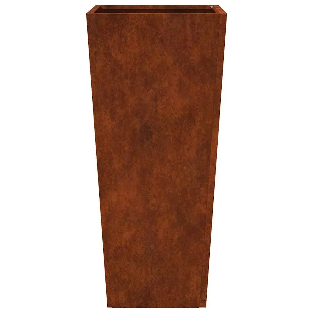 Garden Planters Weathering Steel 35 x 35 x 75 cm Silver Natural Metal 2 Piece