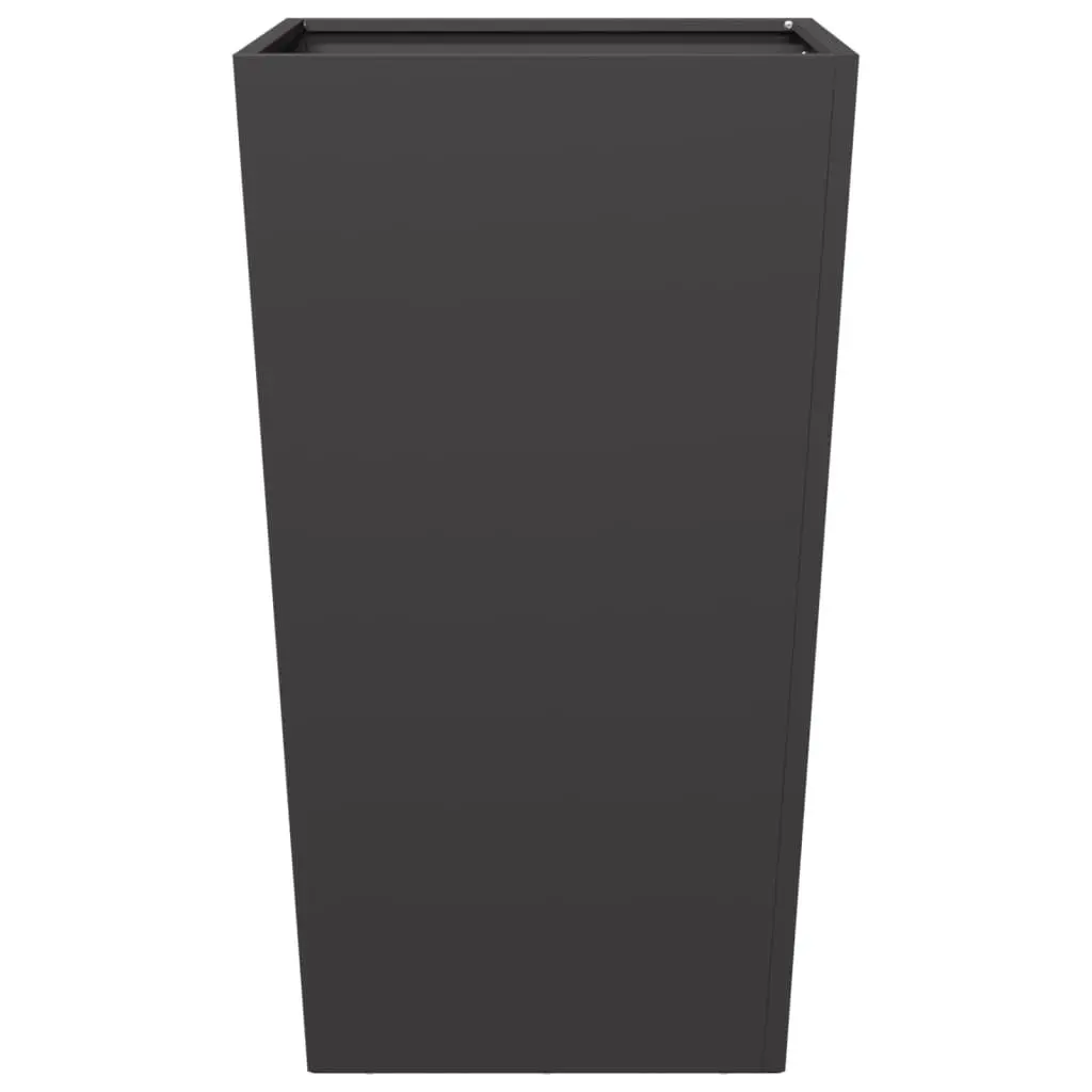 Garden Planter Steel Tall 45 x 45 x 75 cm Black