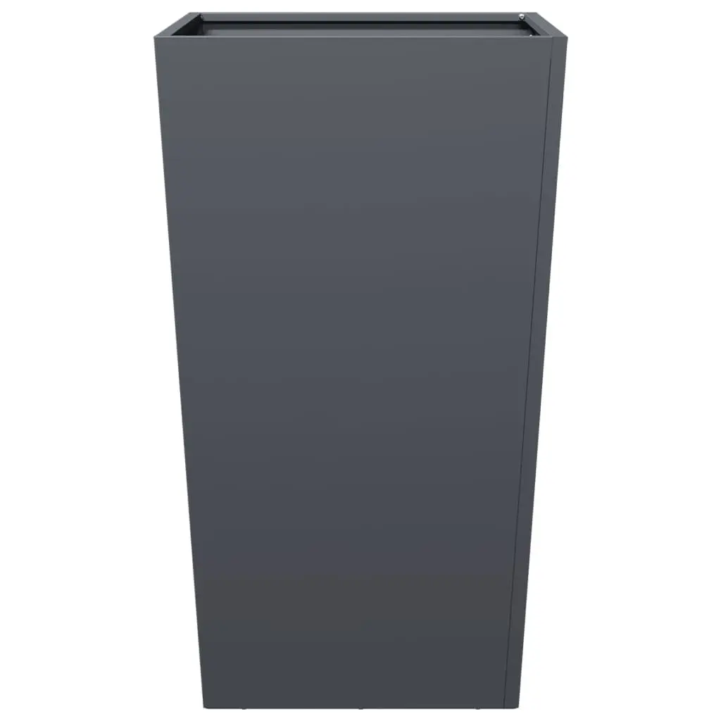 Steel Garden Planter 45x45x75cm Anthracite Outdoor Pots for Flowers Plants