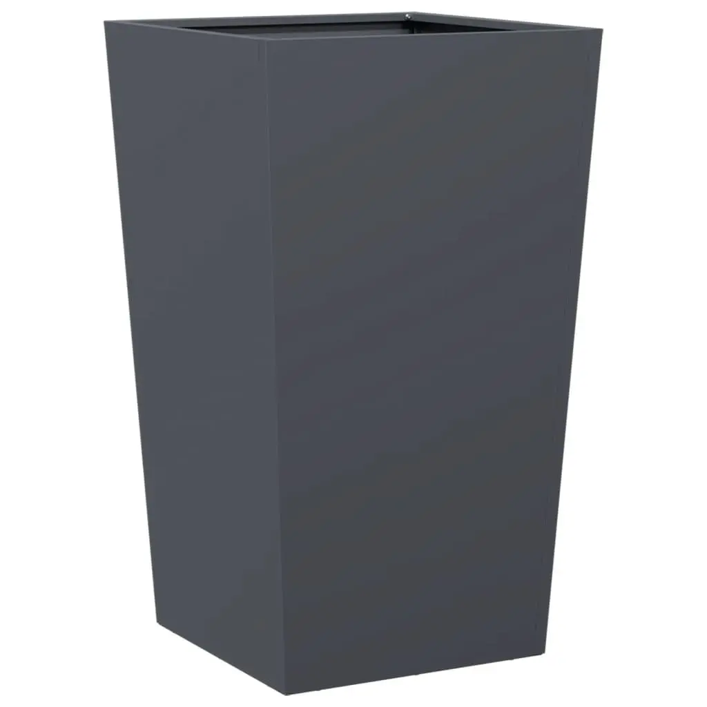 Steel Garden Planter 45x45x75cm Anthracite Outdoor Pots for Flowers Plants