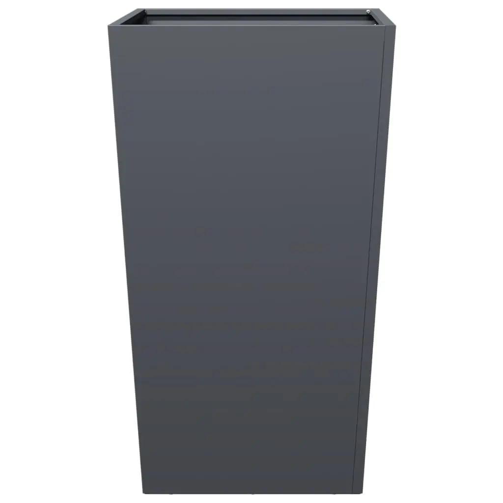 Steel Garden Planter 45x45x75cm Anthracite Outdoor Pots for Flowers Plants