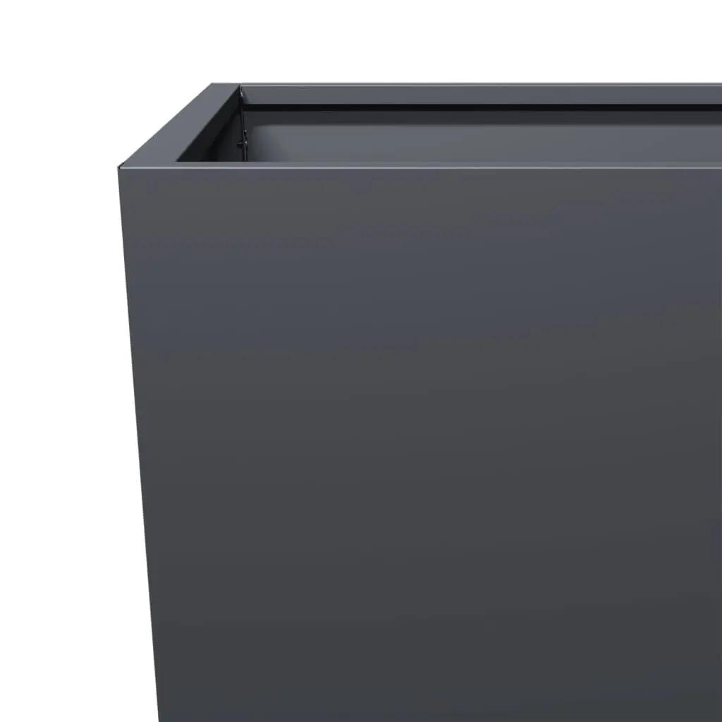 Steel Garden Planter 45x45x75cm Anthracite Outdoor Pots for Flowers Plants