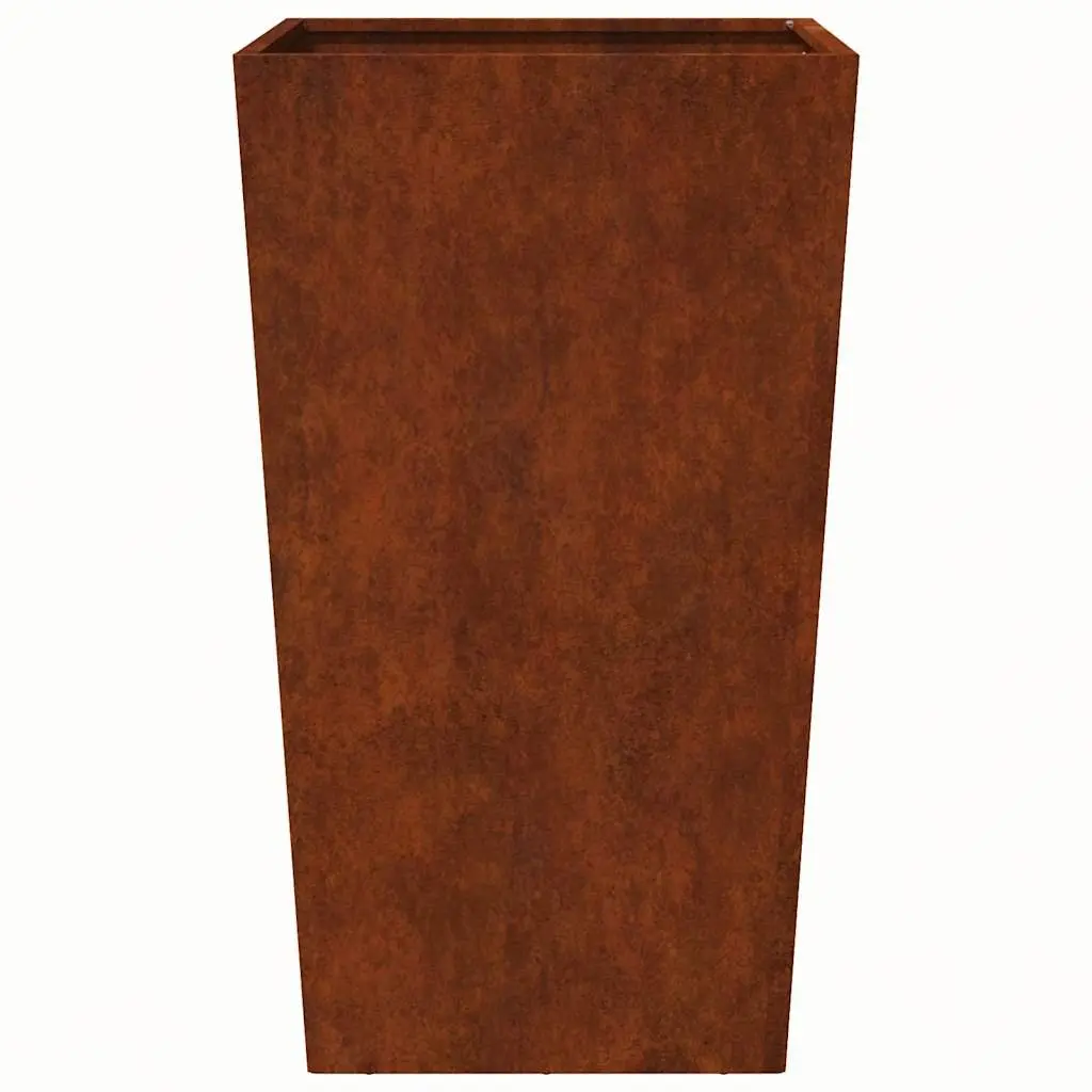 Garden Planter Weathering Steel 45x45x75 cm Silver Outdoor Flower Pot Raised Bed