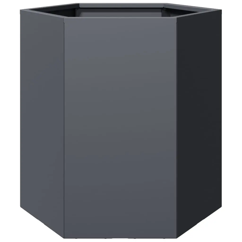 Garden Planters 2 pcs Hexagon Anthracite Raised Outdoor Flower Planter Pot