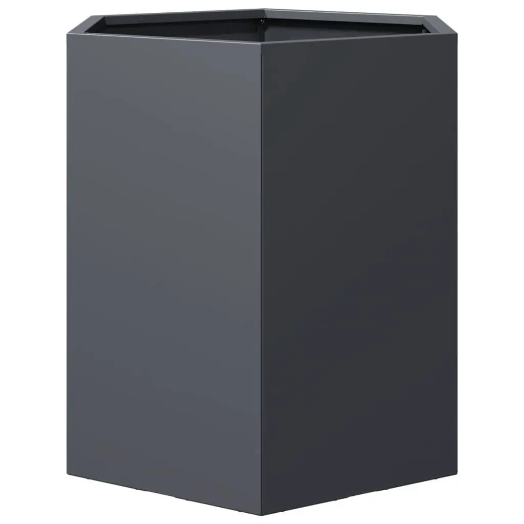 Garden Planters 2 pcs Hexagon Anthracite Raised Outdoor Flower Planter Pot