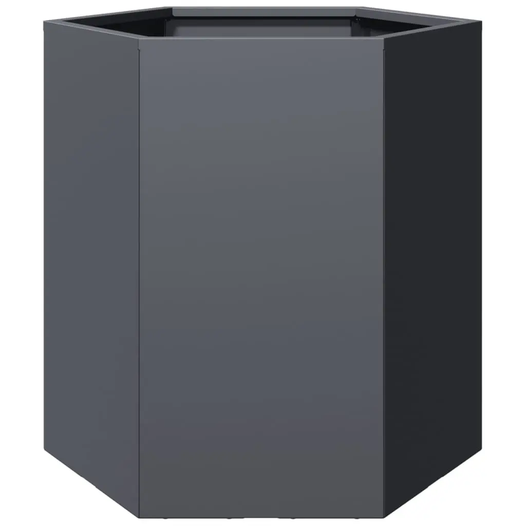 Garden Planters 2 pcs Hexagon Anthracite Raised Outdoor Flower Planter Pot