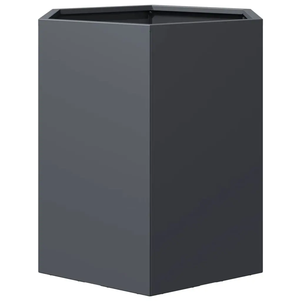 Garden Planters 2 pcs Hexagon Anthracite Raised Outdoor Flower Planter Pot