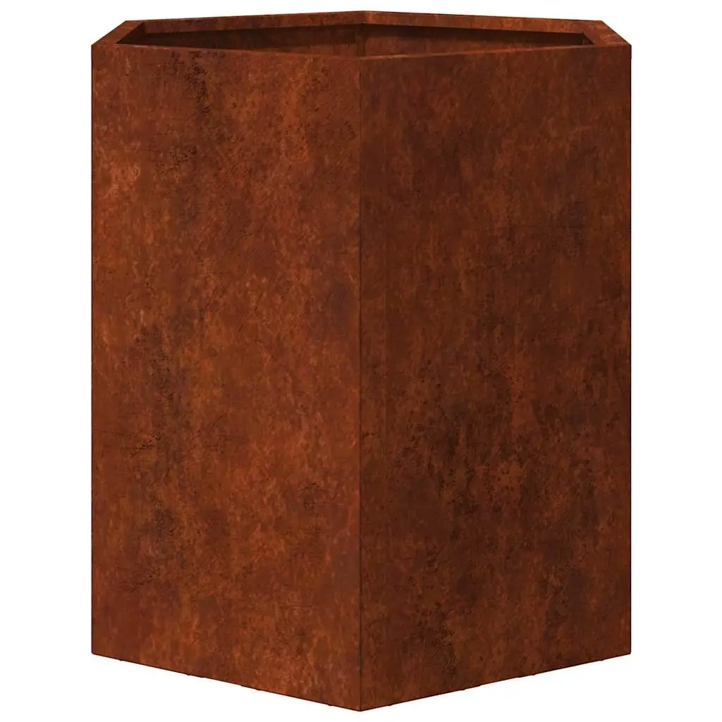 Garden Planters 2 pcs Hexagon 46x40x45 cm Raised Bed Weathering Steel Brown