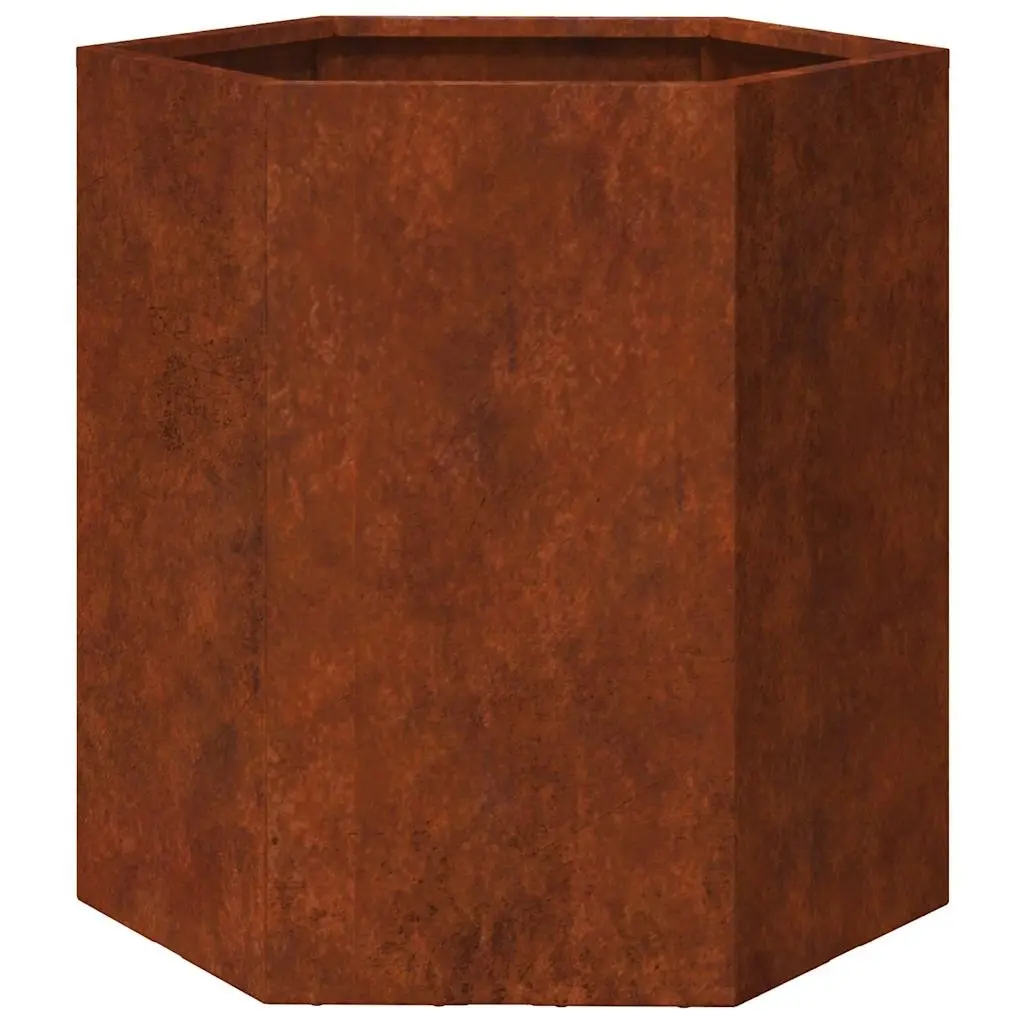 Garden Planters 2 pcs Hexagon 46x40x45 cm Raised Bed Weathering Steel Brown