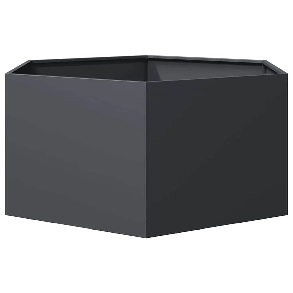 Garden Planter Hexagon Raised Bed Outdoor Flowers Plants Steel Anthracite