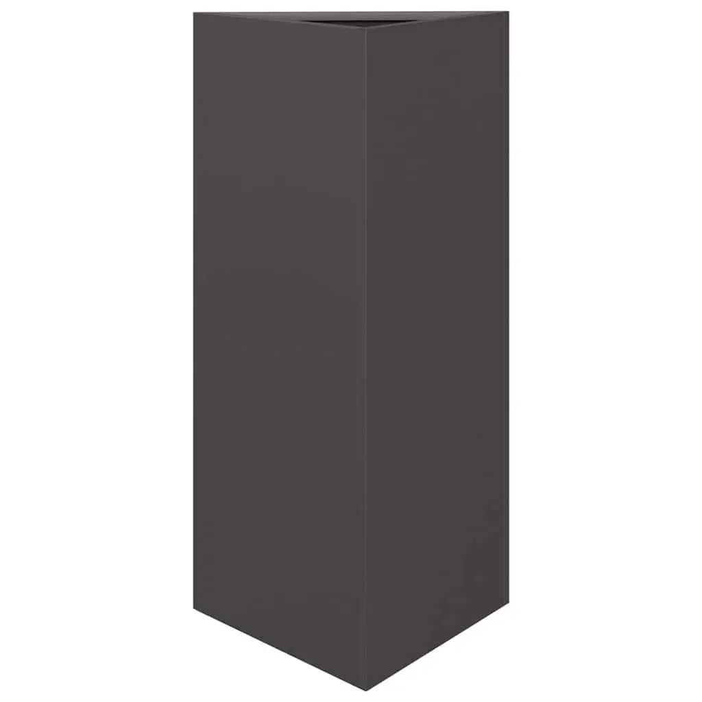 Garden Planter Steel Triangular 40x34.5x75cm Black Outdoor Pots Flowers Herbs