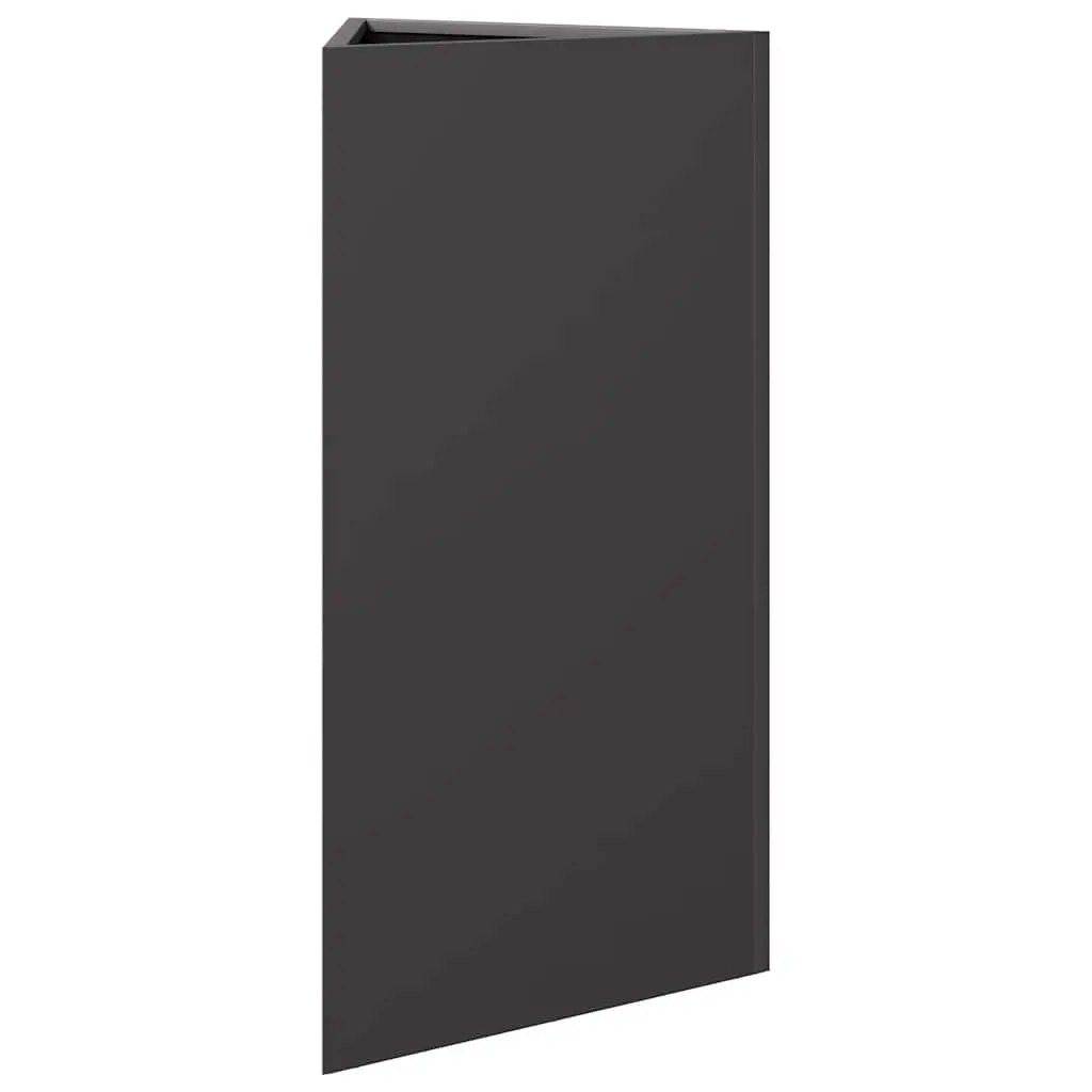 Garden Planter Steel Triangular 40x34.5x75cm Black Outdoor Pots Flowers Herbs