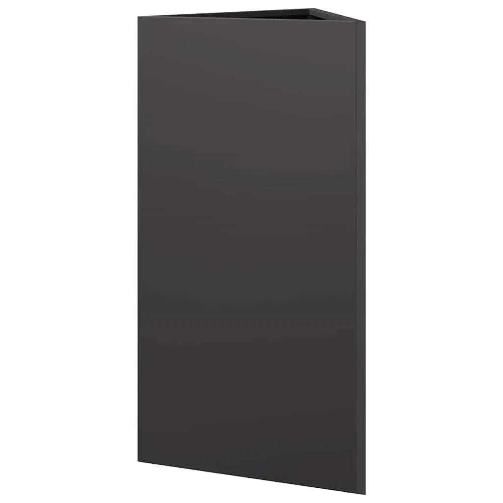 Garden Planter Steel Triangular 40x34.5x75cm Black Outdoor Pots Flowers Herbs