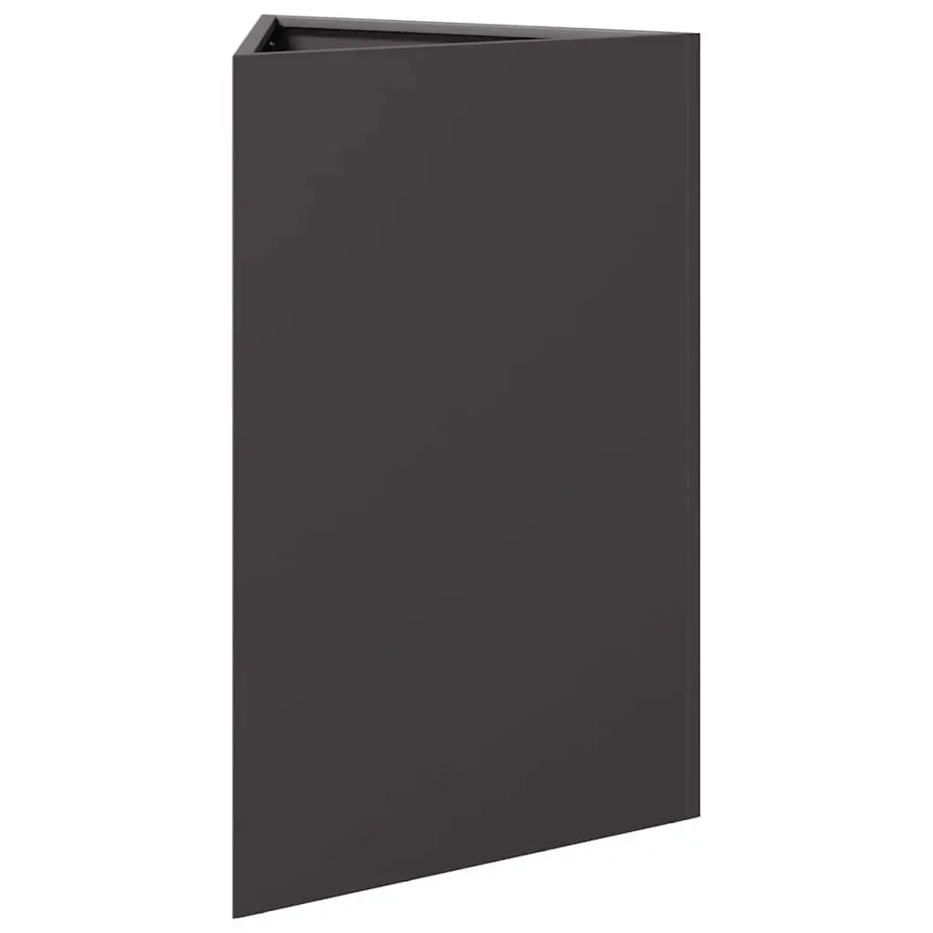 Triangular Planter Black Steel Outdoor 50x43x75cm for Gardens Balconies Patios