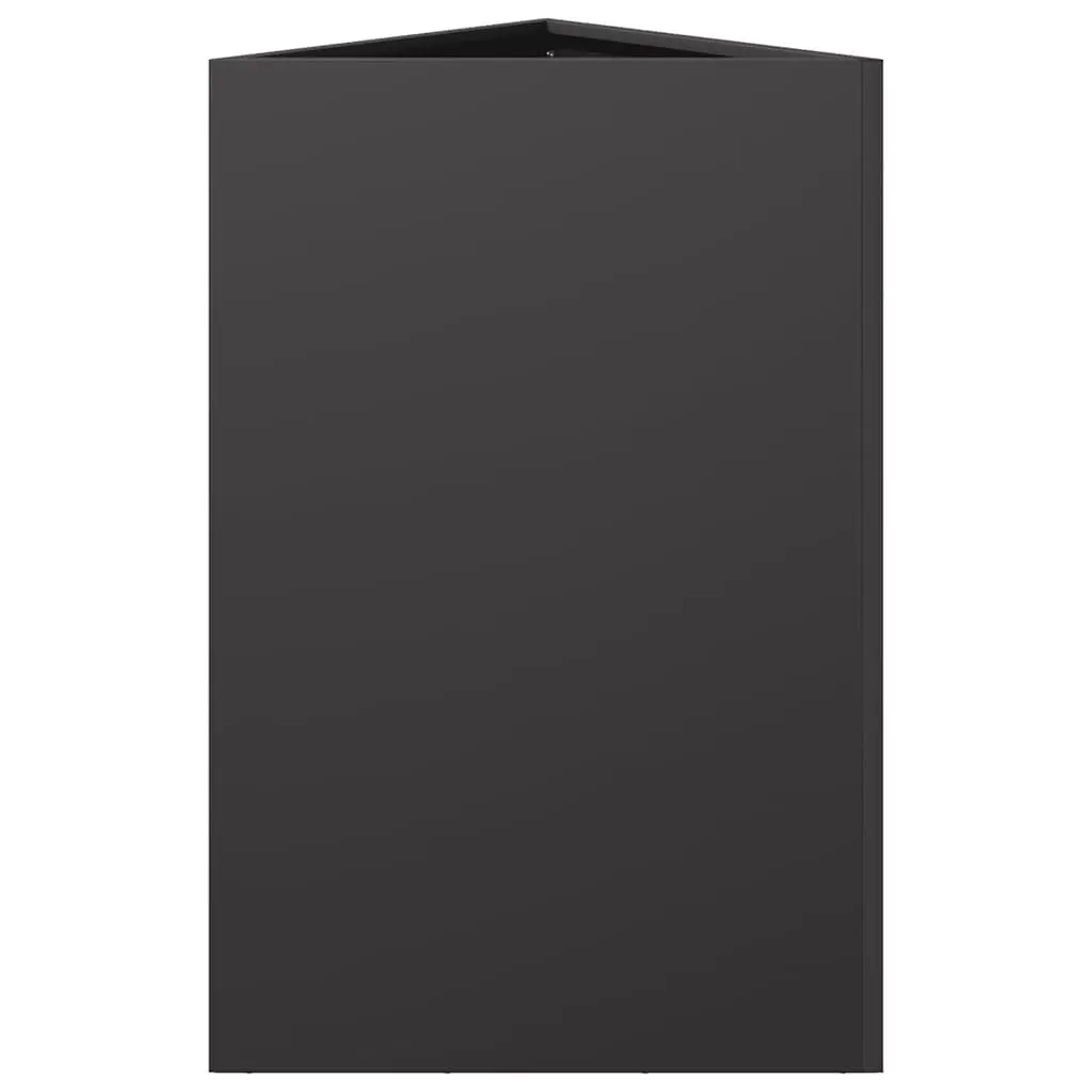 Triangular Planter Black Steel Outdoor 50x43x75cm for Gardens Balconies Patios