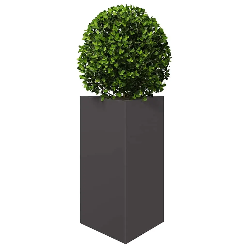 Triangular Planter Black Steel Outdoor 50x43x75cm for Gardens Balconies Patios