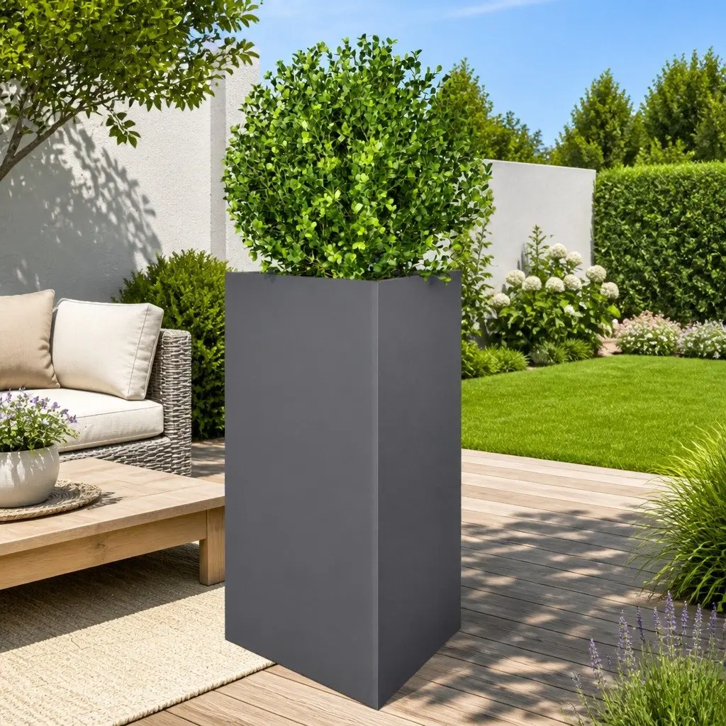 Garden Planter Steel Triangular 50x43x75cm Anthracite