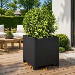 Practical Garden Planters - Set of 2 Black for Outdoor Use