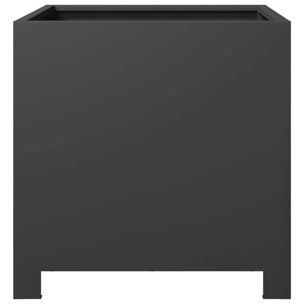 Garden Planters Steel 40x40x40 cm Black 2 Piece Outdoor Raised Beds Pots Decorative