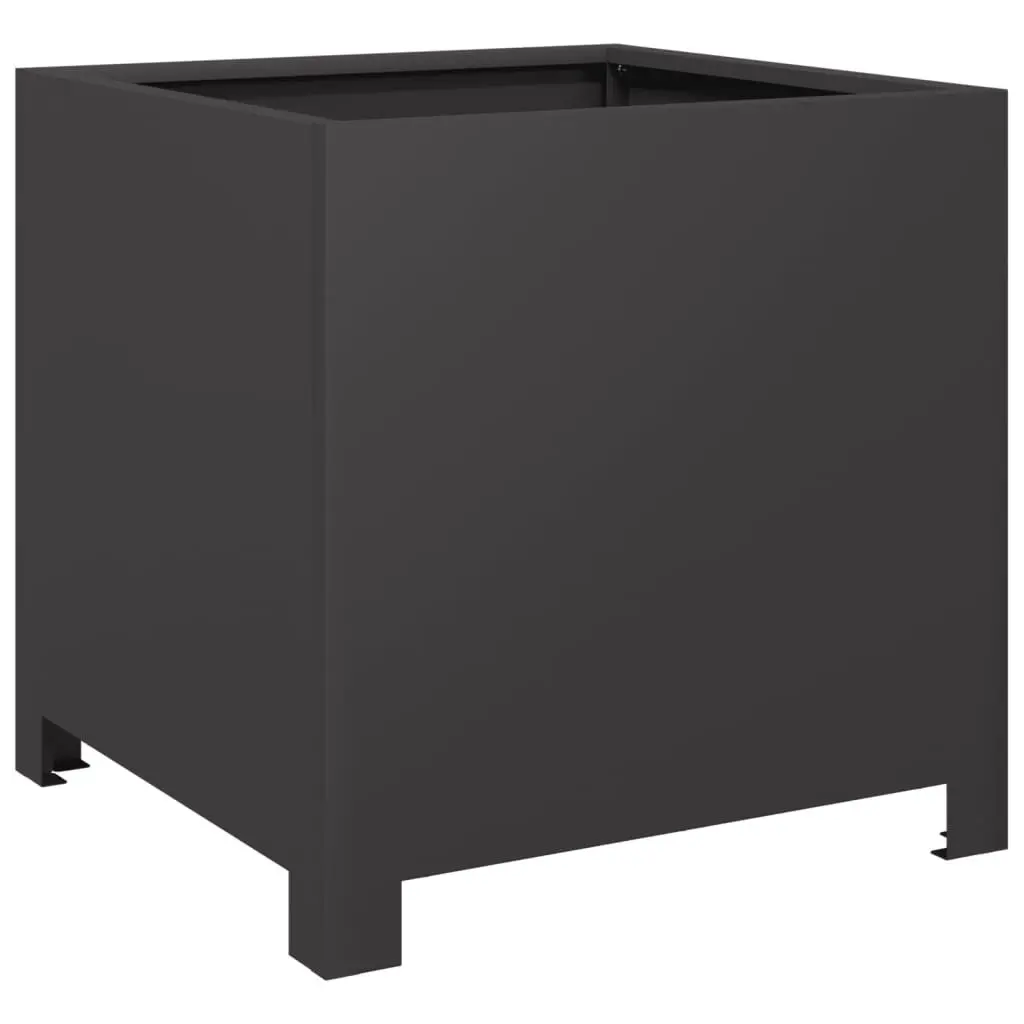 Garden Planters Steel 40x40x40 cm Black 2 Piece Outdoor Raised Beds Pots Decorative