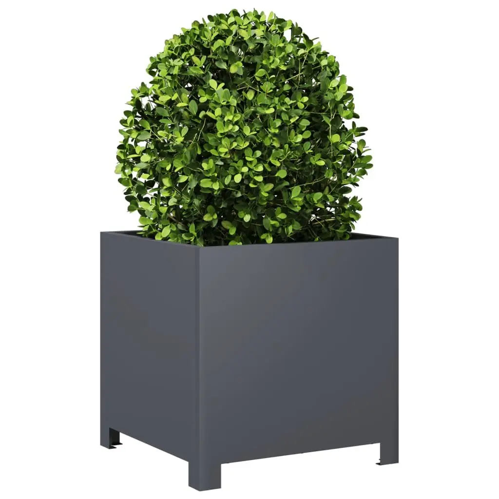 Garden Planters 2pcs Anthracite 40x40x40cm Outdoor Pots Decor Balcony Patio