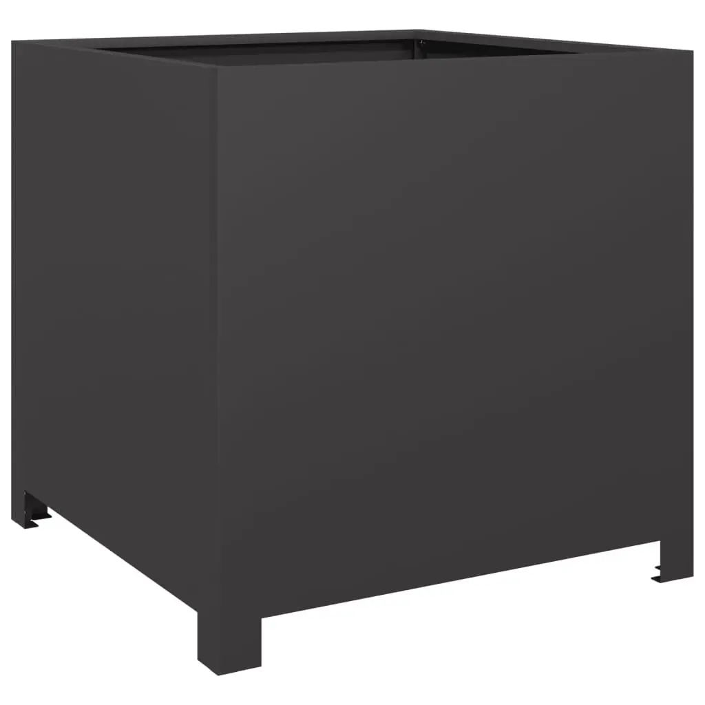 Black Steel Garden Planter Box for Various Spaces 50x50x50cm