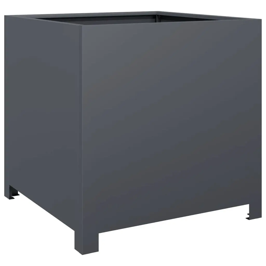 Steel Garden Planter Outdoor Anthracite 50x50x50cm Raised Bed for Plants and Vegetables