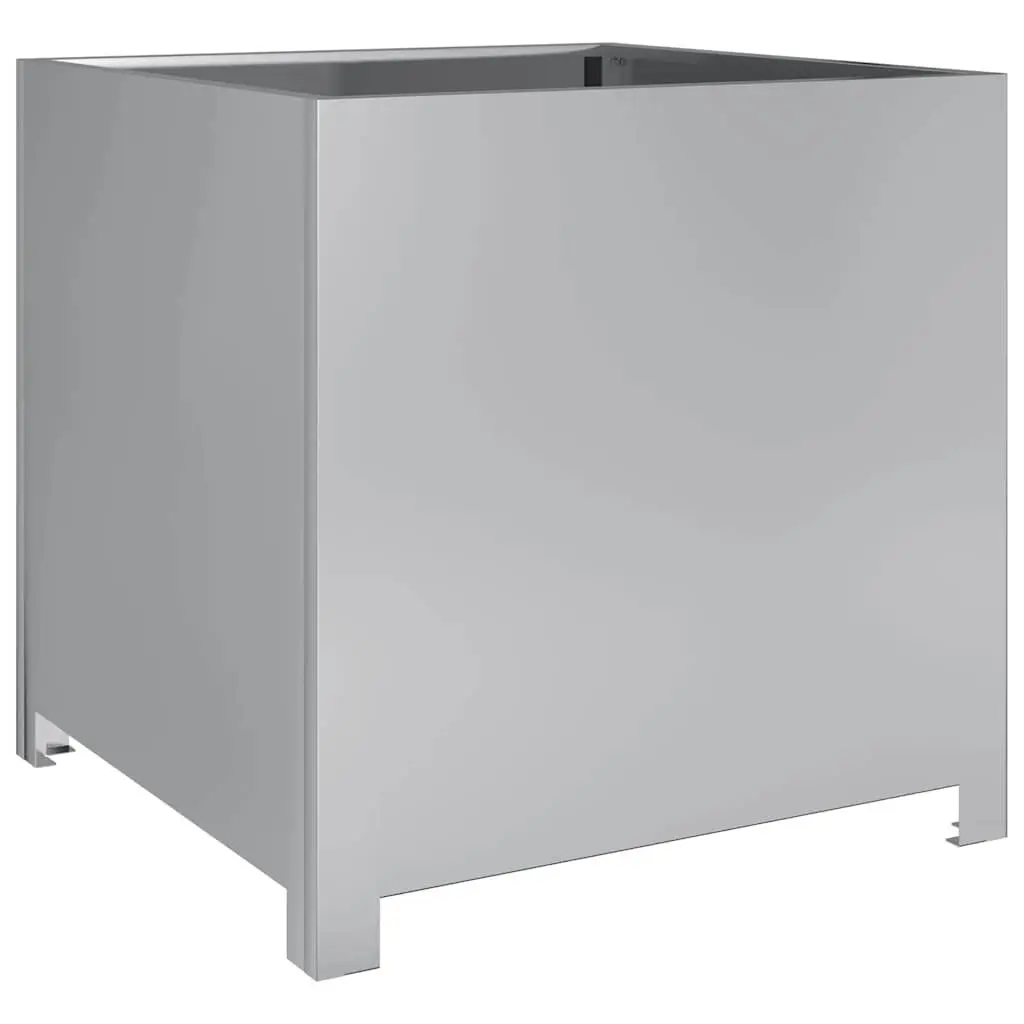 Square Raised Bed Planter Galvanised Steel 50cm Outdoor Silver
