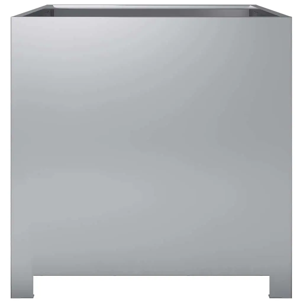Square Raised Bed Planter Galvanised Steel 50cm Outdoor Silver