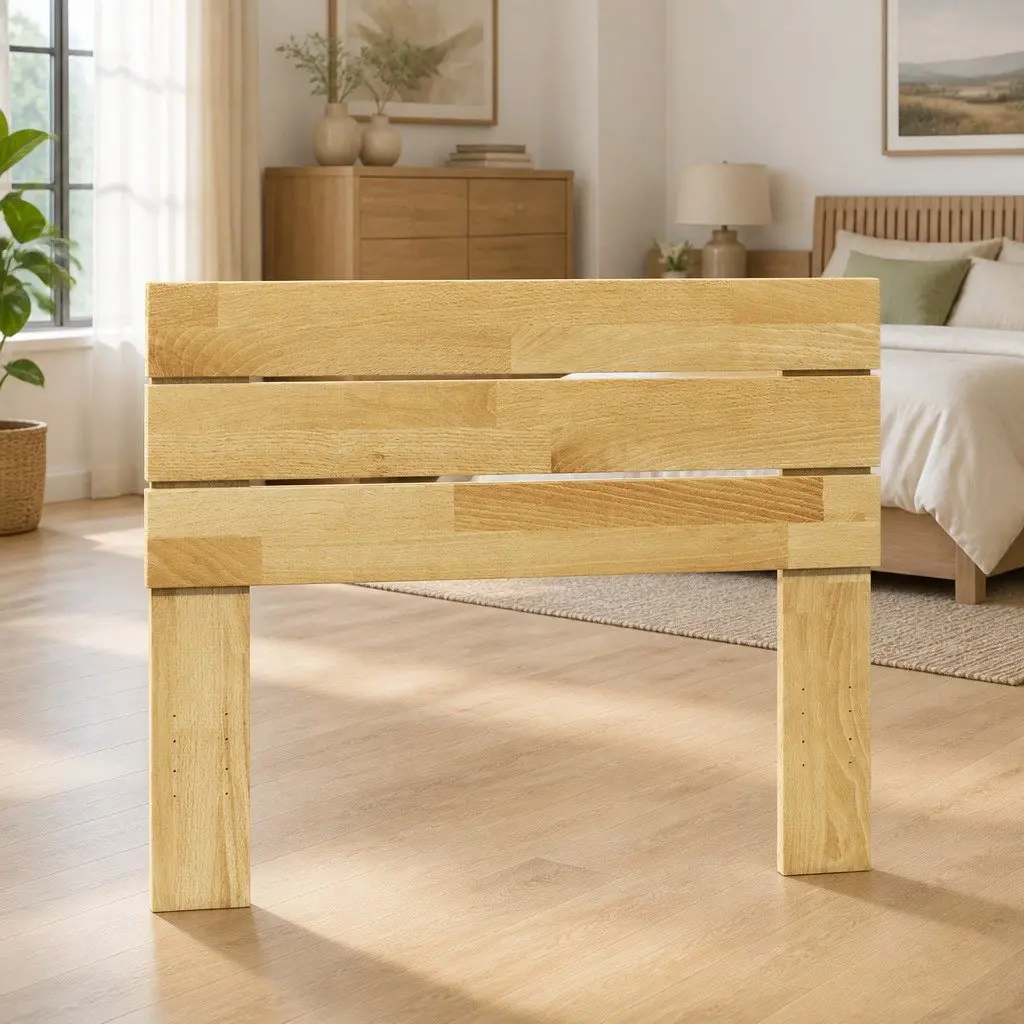 Solid Oak Wood Headboard 90cm Brown