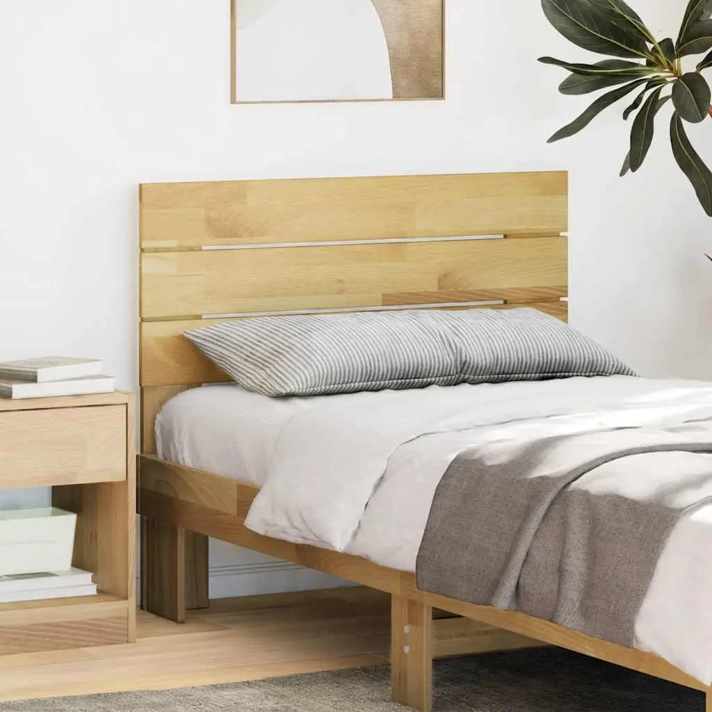 Solid Oak Wood Headboard 90cm Brown