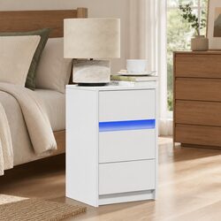 Functional Bedside Cabinet with RGB LED Lights