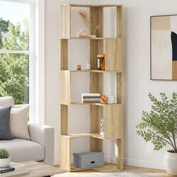 Practical 5-Tier Corner Bookcase for Any Home Setting