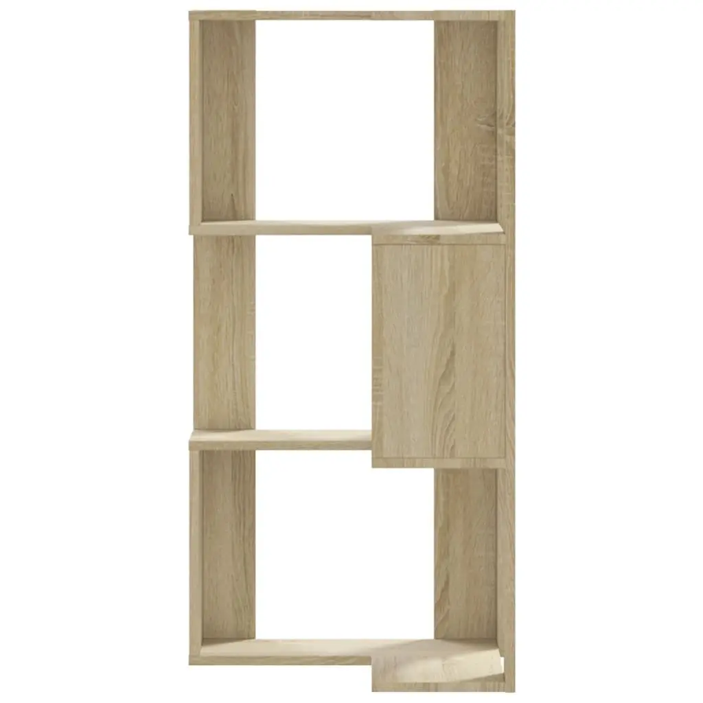 Corner Bookcase 3-Tier Storage Shelf Compact Display Unit for Living Room