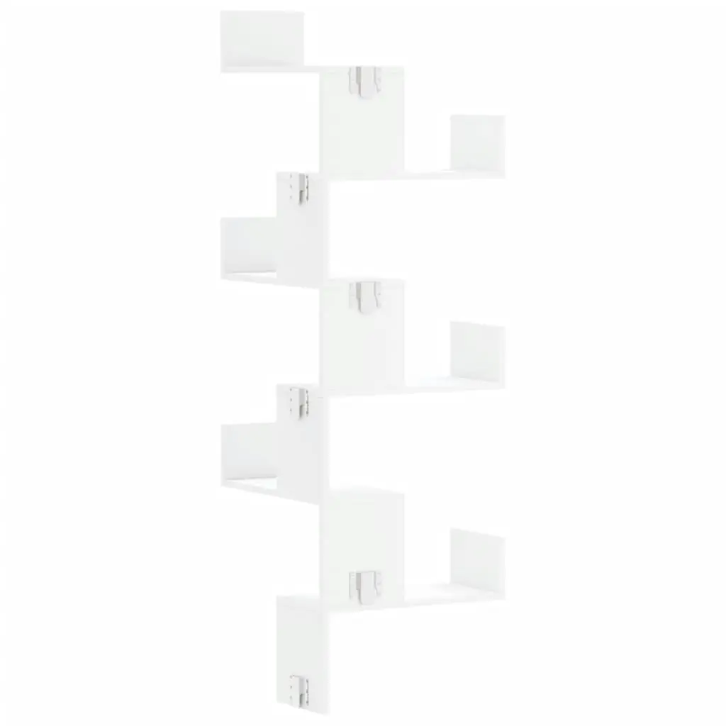 Corner Shelf Engineered Wood White 45x45x147cm Storage Unit for Living Room Bedroom