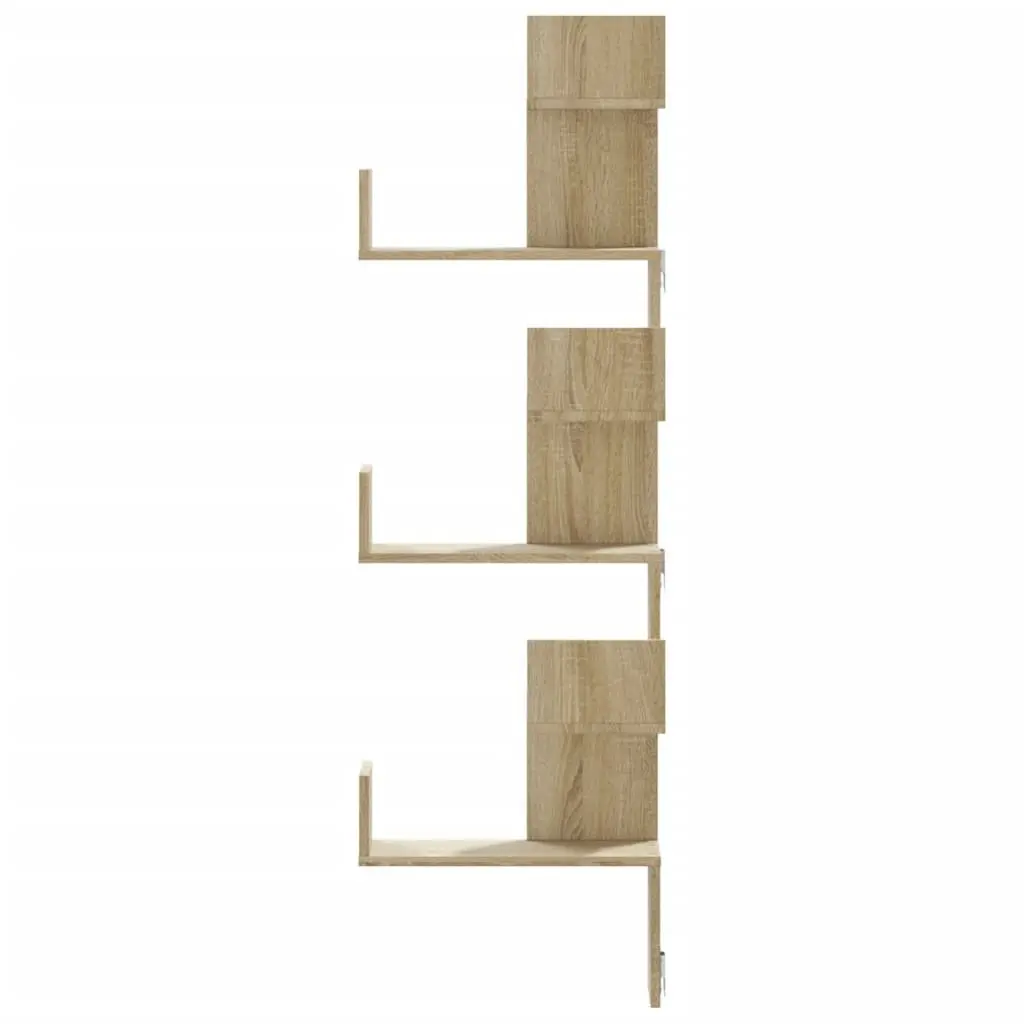 Wall Corner Shelf Sonoma Oak Brown 45x45x147cm Storage Display Shelving Unit